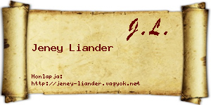 Jeney Liander névjegykártya
